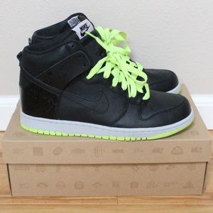 Nike Men’s Dunk High - Black/Black-Volt (Size 10)